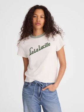 nwt madewell the relaxed tee in vintage jersey garden green S la la lucille
